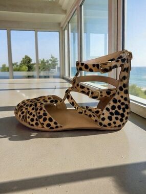 NEW! Loeffler Randall Skye Cheetah Gladiator Sandals Size 6